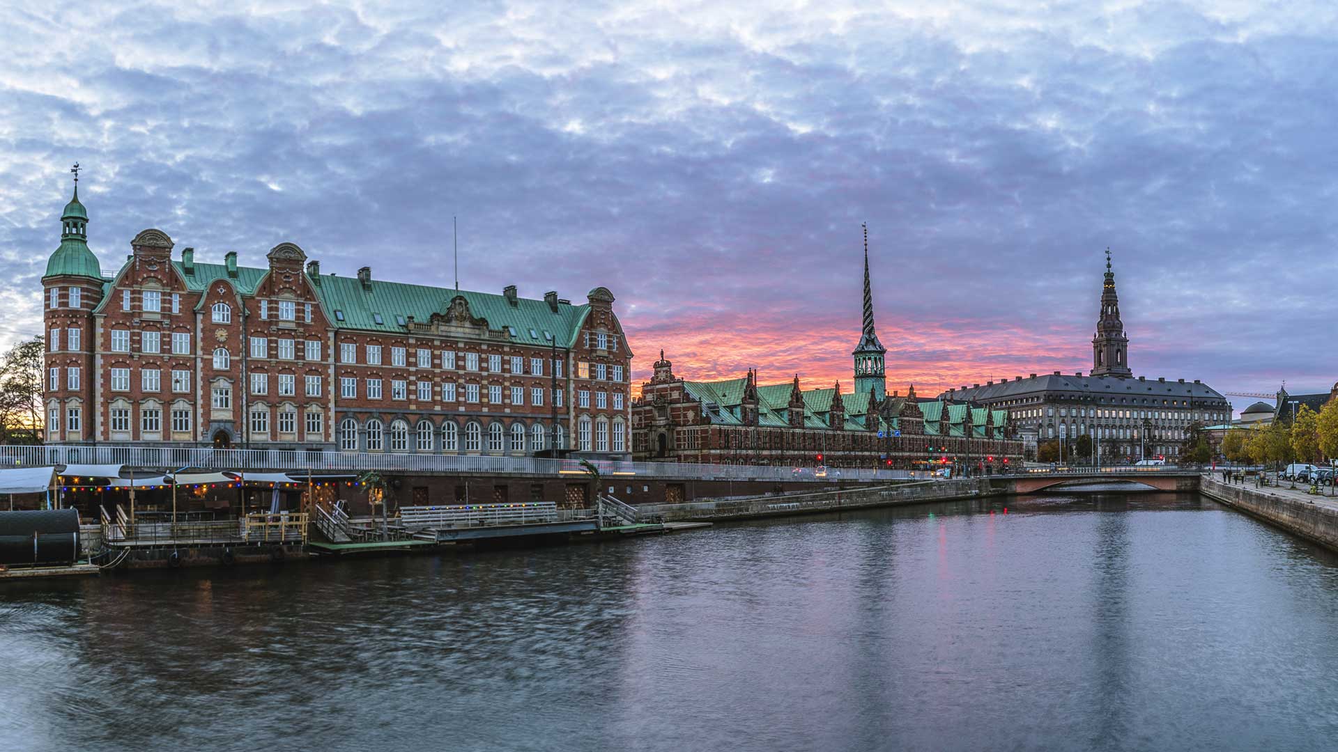 Copenhagen, Denmark at sunset