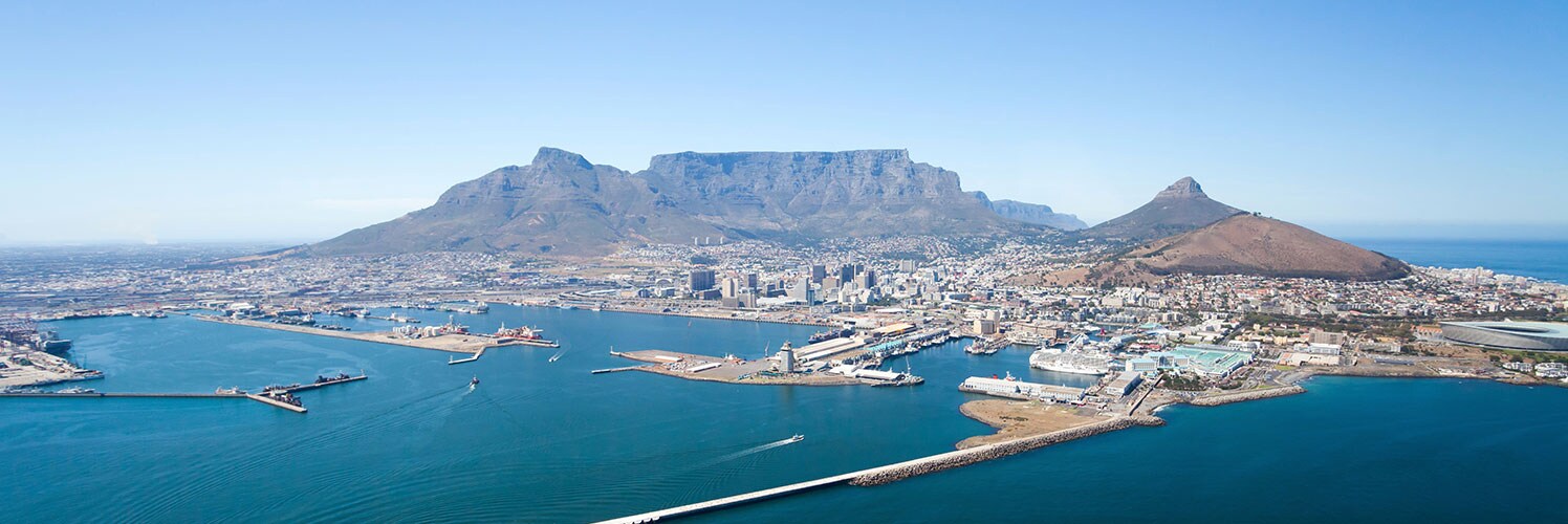 An aerial view of Cape Town