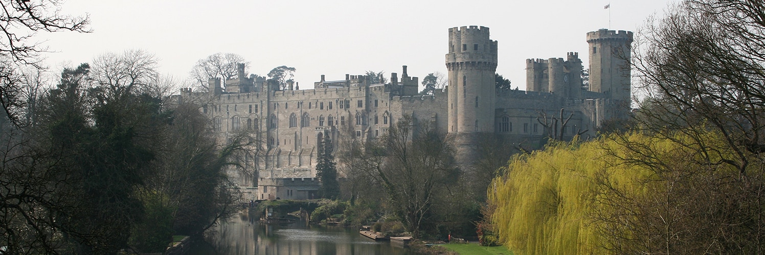 View of Warwick Castle from the lake