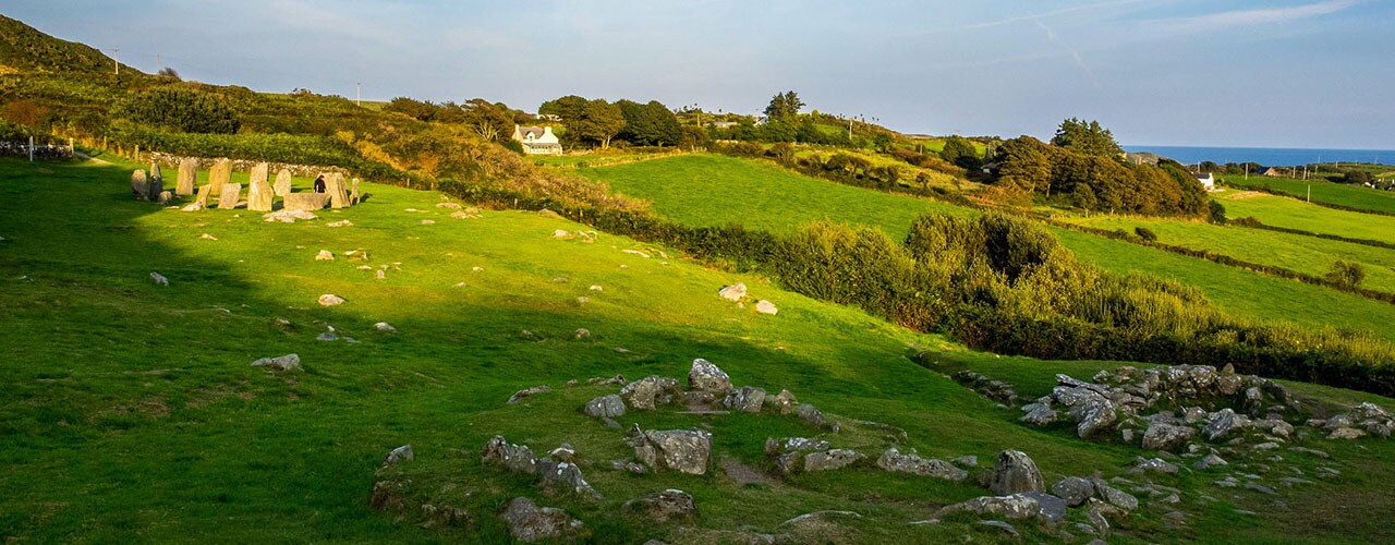 Sunny Irish countryside along the Irish Atlantic Coast 