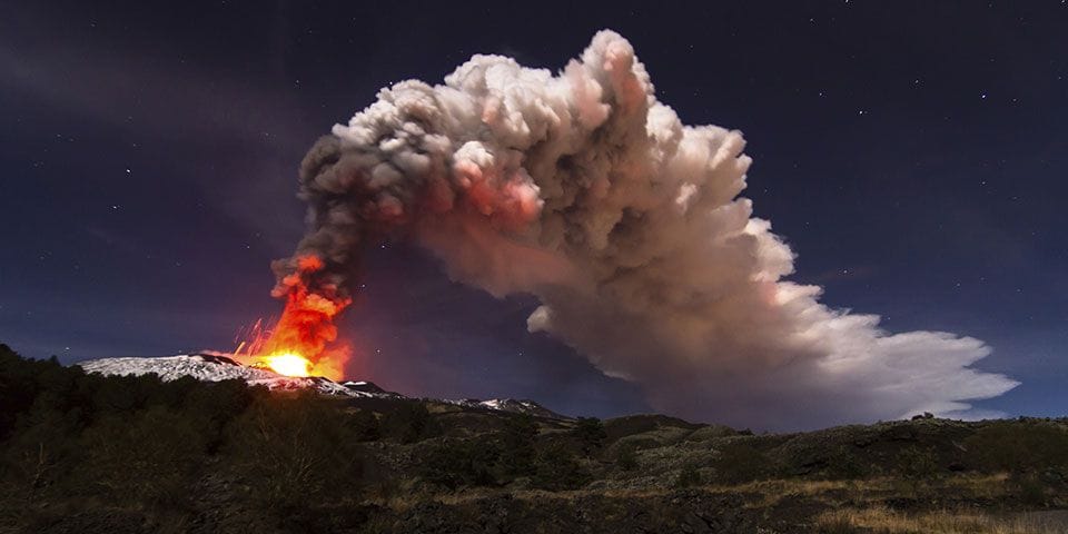 Mount Etna erupts