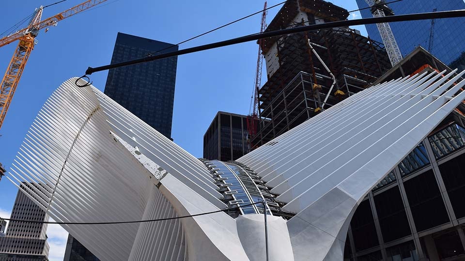 The new transit hub at the World Trade Center in New York City