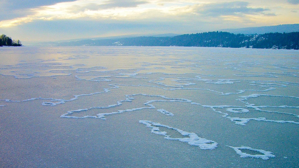 Jura Mountains in Switzerland frozen over